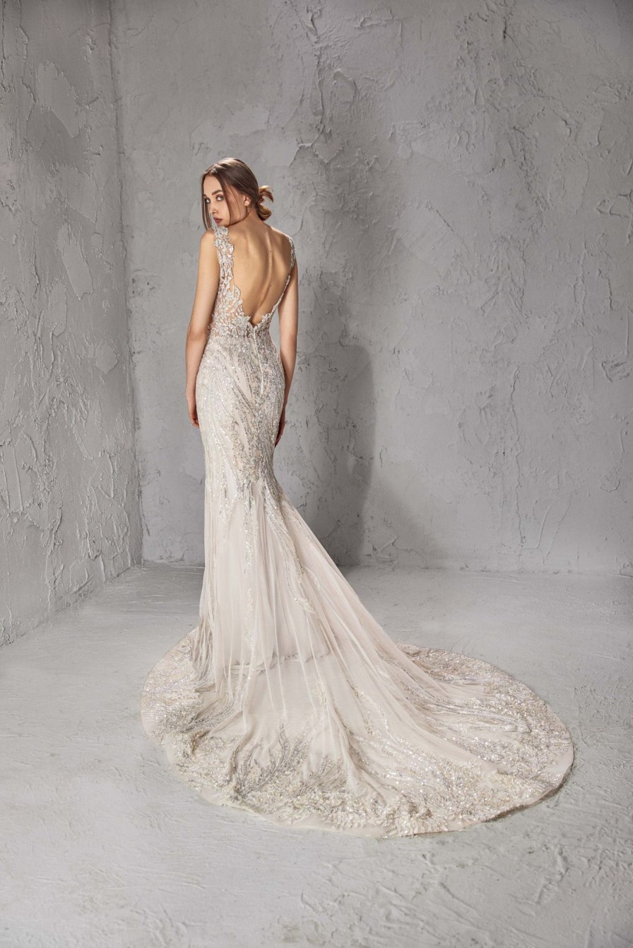 Dresses Kleinfeld Bridal Kleinfeld Exclusives | Sleeveless Mermaid Wedding Dress With Plunging V Neckline And Open Back