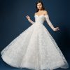 Dresses Kleinfeld Bridal Ball Gown | Romantic Embroidered Ball Gown With Detachable Sleeves