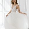 Dresses Kleinfeld Bridal A-Line | Sleeveless Beaded A-Line Wedding Dress With V-Neckline