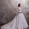 Dresses Kleinfeld Bridal Long Sleeves | Long Sleeve Off The Shoulder Ball Gown Wedding Dress With Floral Lace