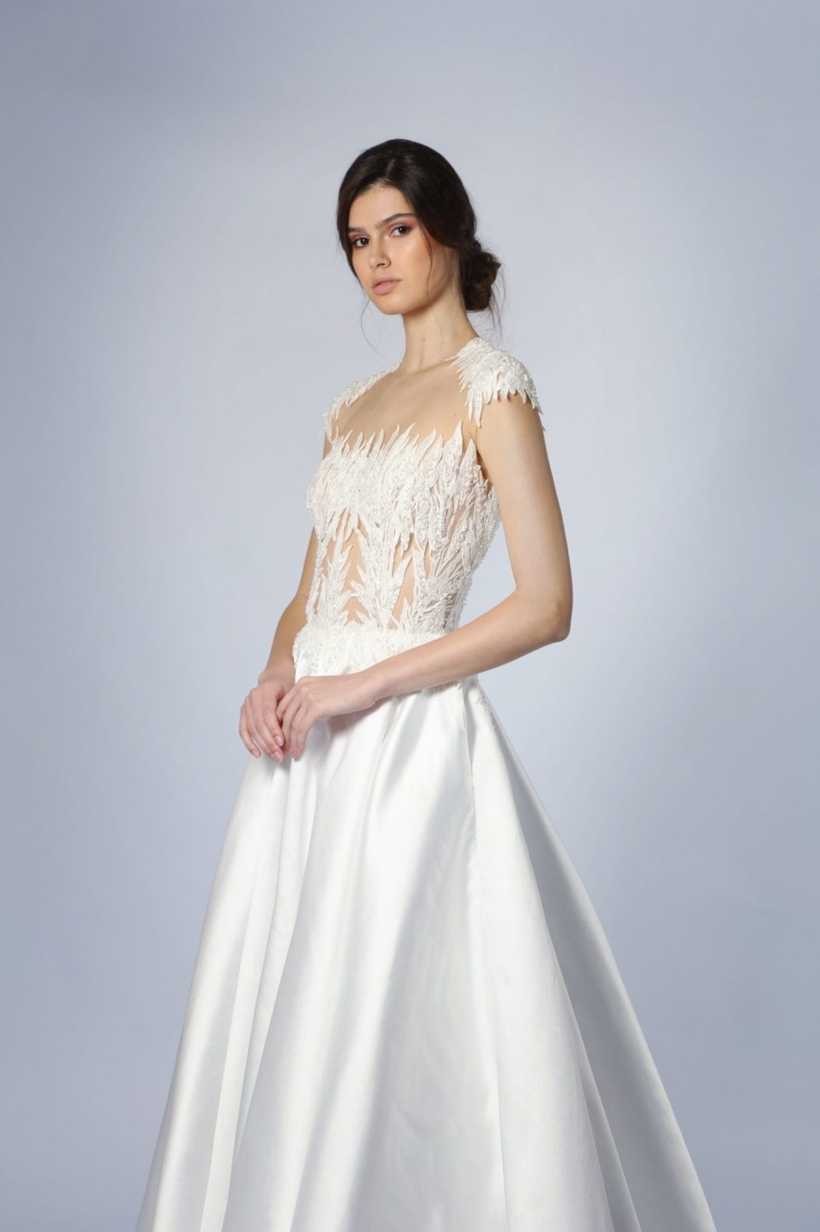 Dresses Kleinfeld Bridal A-Line | Embroidered Illusion A-Line Gown