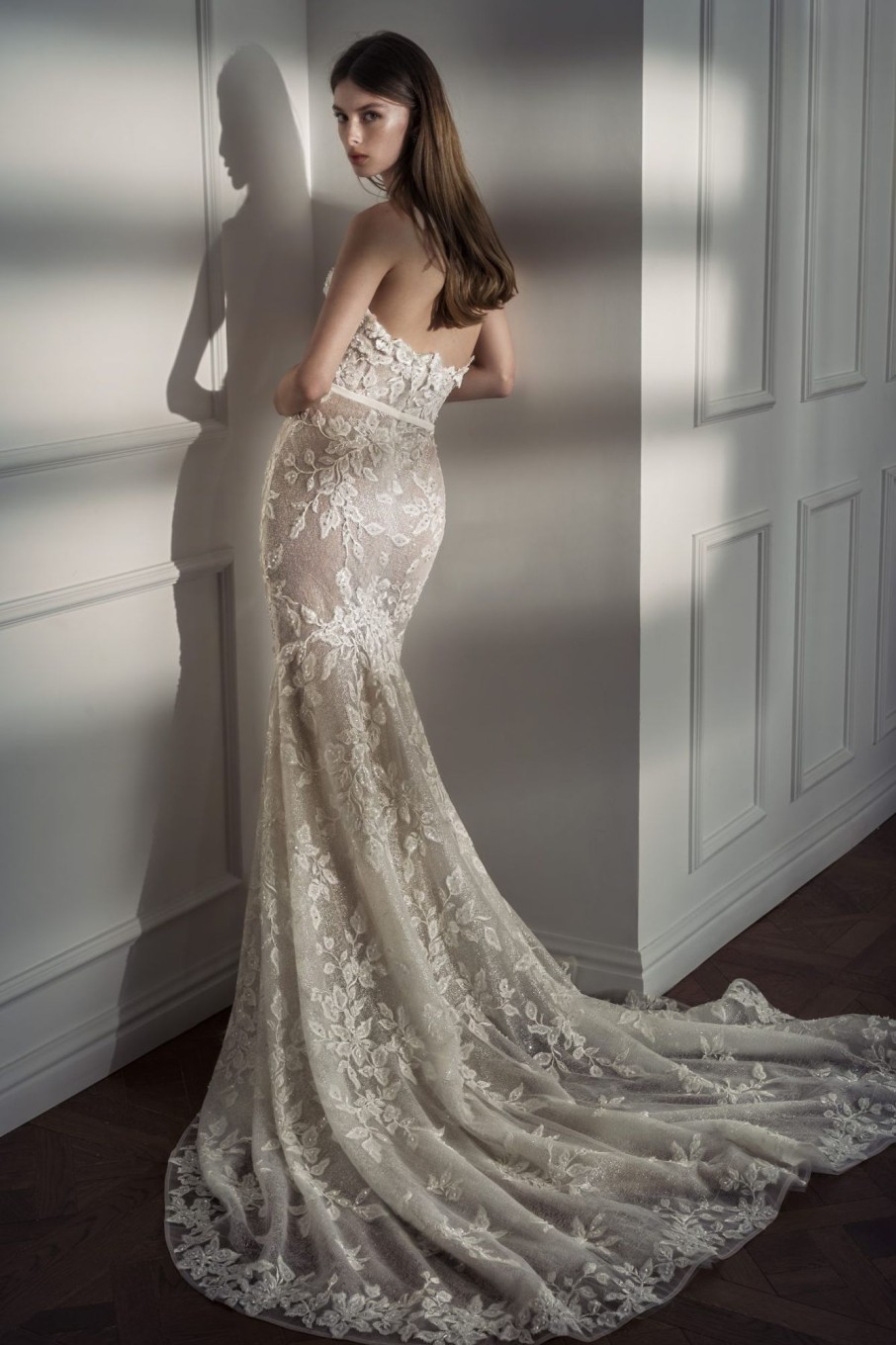 Dresses Kleinfeld Bridal Lace | Strapless Lace Fit-And-Flare Gown